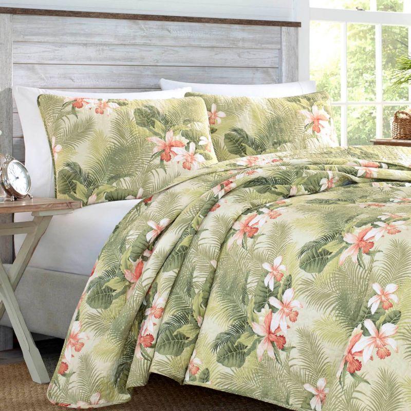 Tropical Orchid Palm Quilt & Sham Set Green - Tommy Bahama