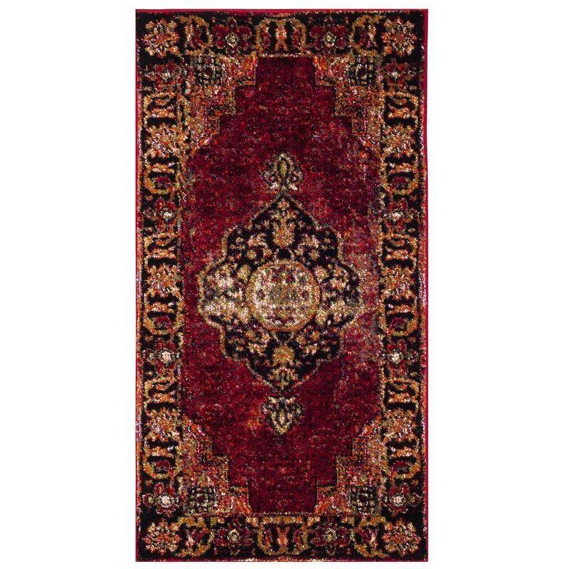 Vintage Hamadan VTH219 Power Loomed Indoor Accent Rug - Red/Multi - 2'3"x4' - Safavieh