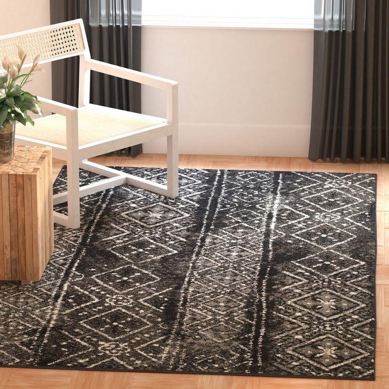 Adirondack ADR111 Machine Made Indoor Accent Rug - Black/Silver - 3'x5' - Safavieh