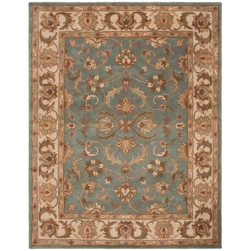 Elegant Heritage Hand-Tufted Wool Rug in Blue/Beige - 8'3" x 11'