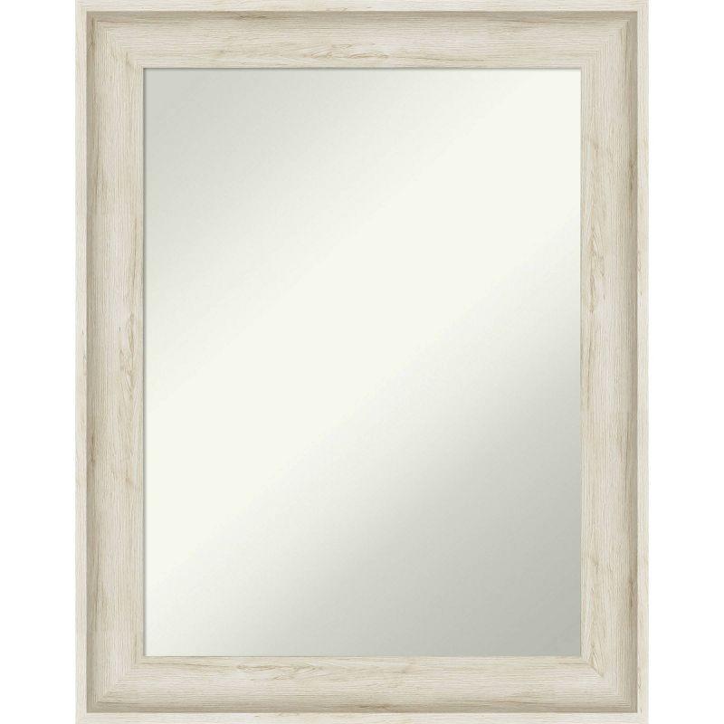 23" x 29" Non-Beveled Regal Birch Cream Bathroom Wall Mirror - Amanti Art: Rectangular, Polystyrene Frame, Includes Mount Hardware