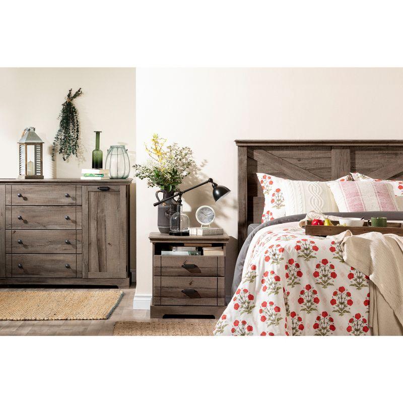 Cottage Charm Fall Oak Vertical Dresser with Deep Drawers and Shelves