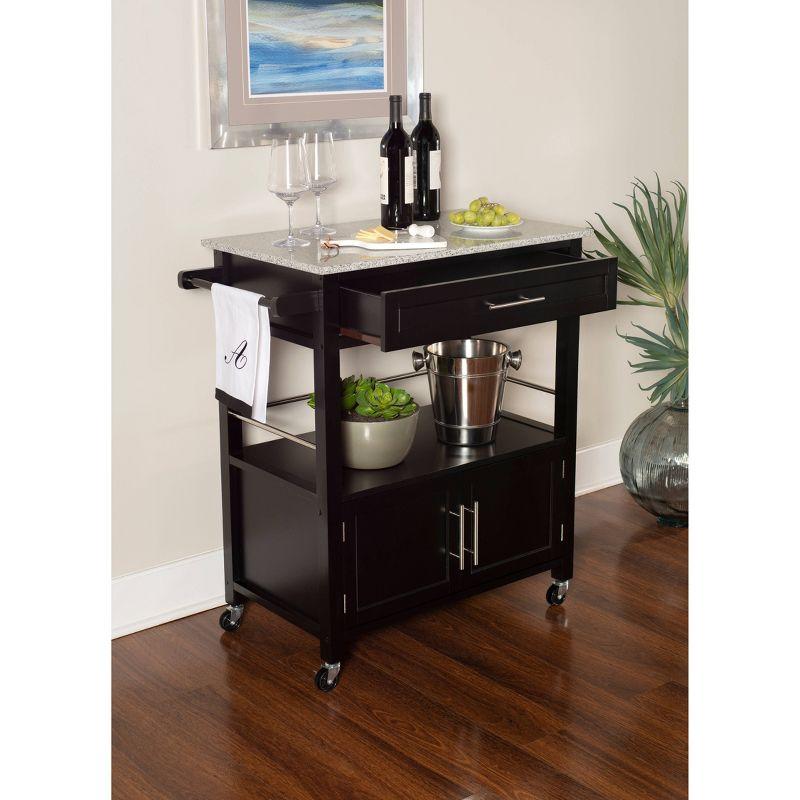 Cameron Kitchen Cart with Granite Top - Linon