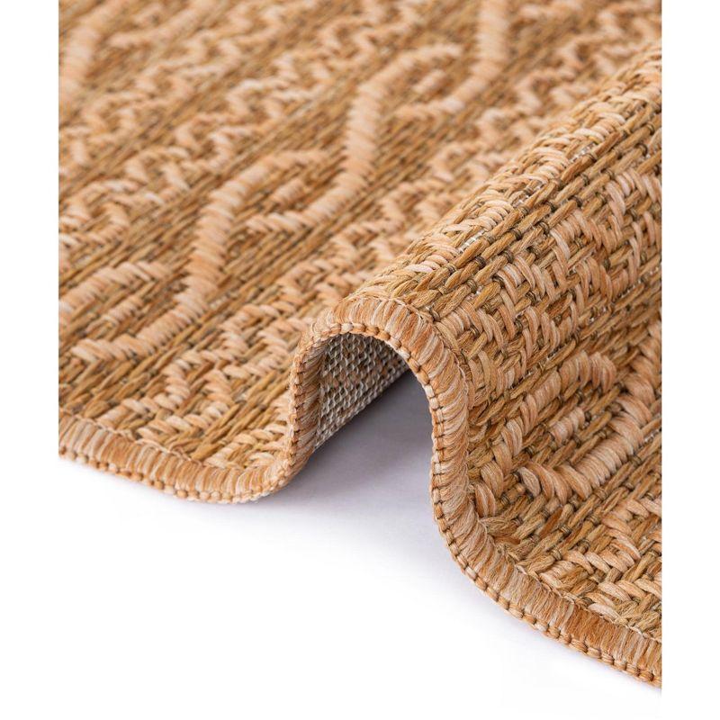 Unique Loom 6' 1 x 6' 1 Square Light Brown Outdoor Modern Links Area Rug