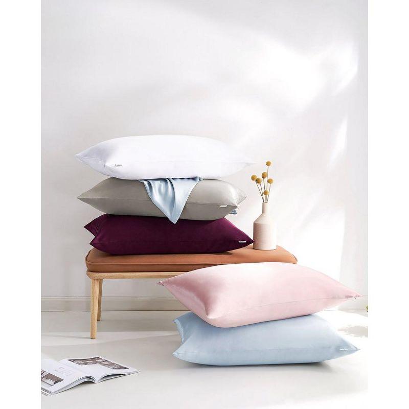 Mommesilk 22 Momme Silk Pillowcases Zippered - White, Standard