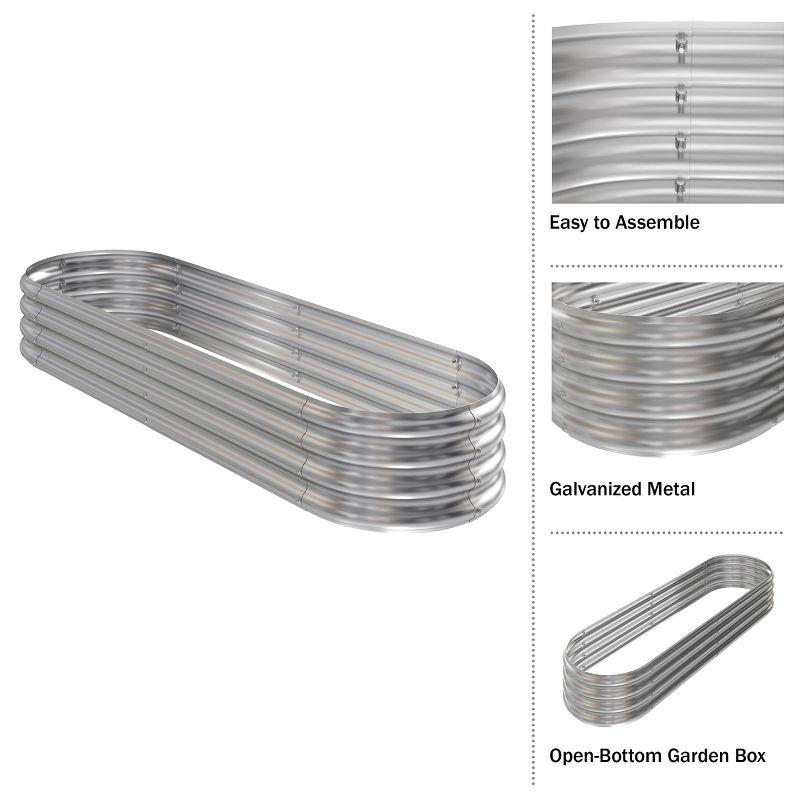 Galvanized Raised Garden Bed - 82x35x11in Planter Box with Open Bottom and Anti-Rust Coating - Easy-to-Assemble Elevated Flower Bed by Home-Complete