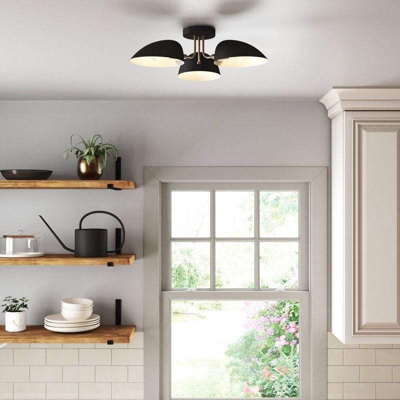 Nathan James Argo Flush Mount Black/Gold