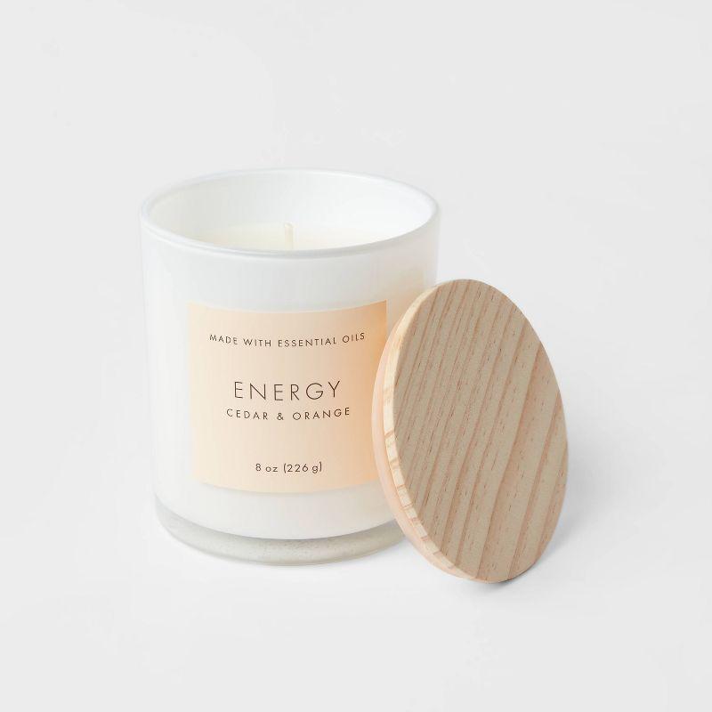 Wood Lidded Glass Wellness Energy Candle - Threshold™