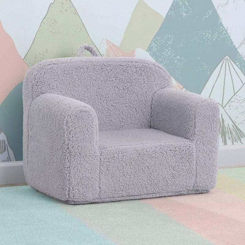 Delta Children Kids' Cozee Faux Shearling Chair - 18 Months and Up - Gray