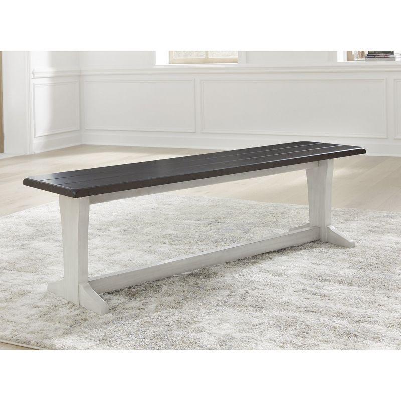 Signature Design by Ashley Darborn Farmhouse 62" Two-Tone Dining Bench, Gray & Brown