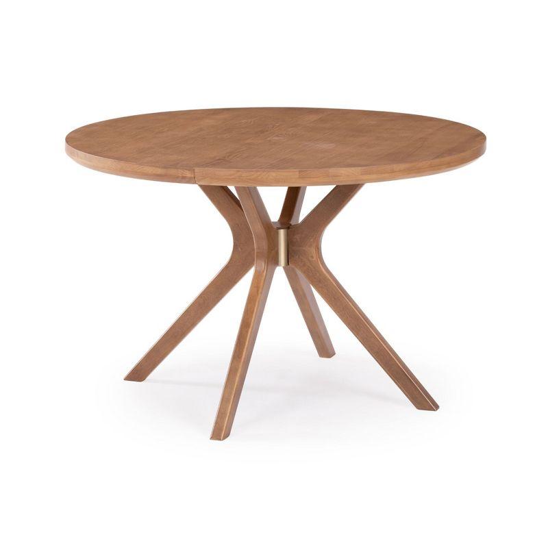 Plank+Beam Verso Round Dining Table, 47" Solid Wood Kitchen & Dining Room Table, Pecan