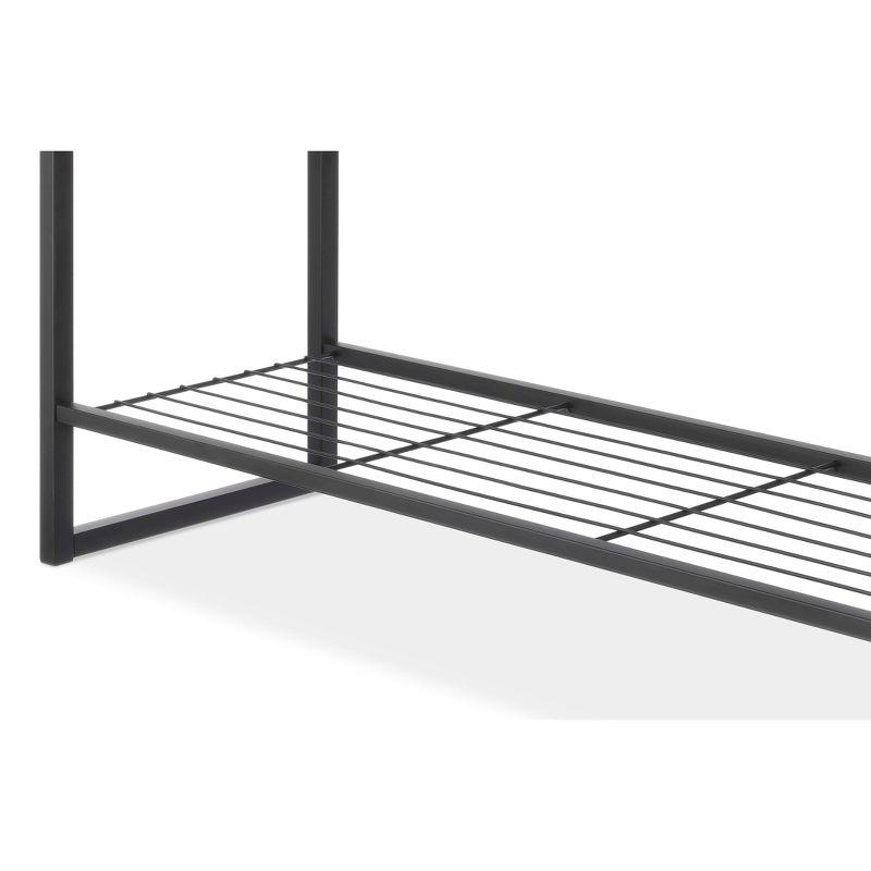 Whitmor Modern Industrial Entry Bench Black: Steel Frame Garment Rack & Closet Storage, No Tools Assembly, 25" Width