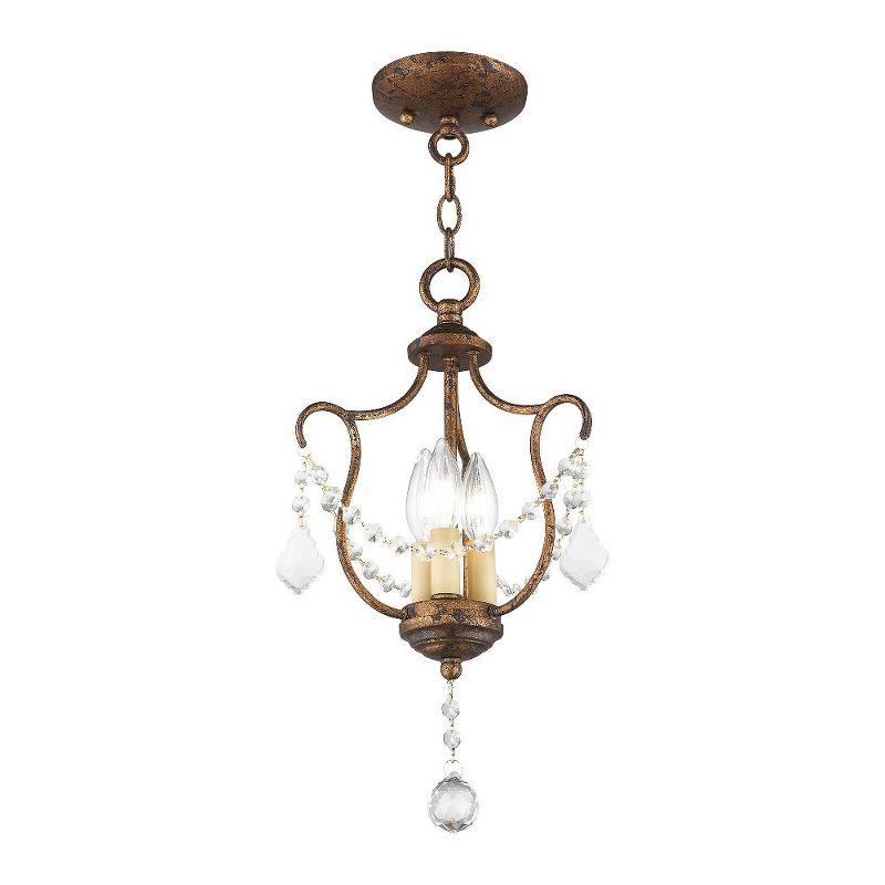 Livex Lighting Chesterfield 3 - Light Pendant in  Hand Applied Venetian Golden Bronze