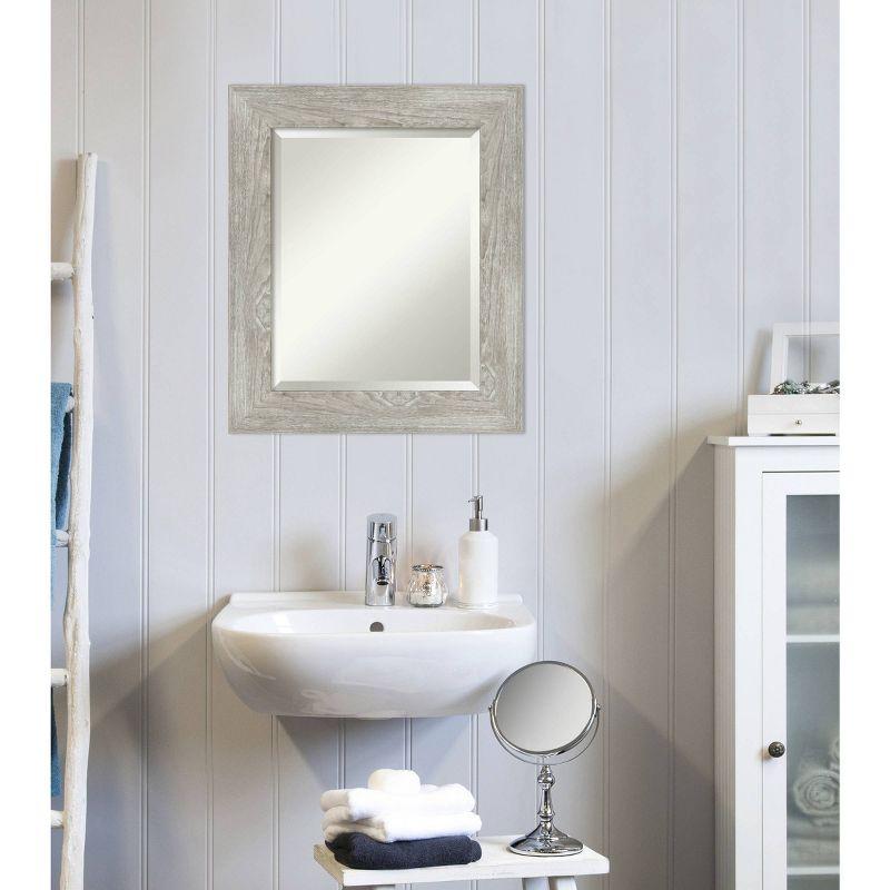 22" x 26" Dove Graywash Framed Bathroom Vanity Wall Mirror - Amanti Art: Modern, Beveled, Wood Frame