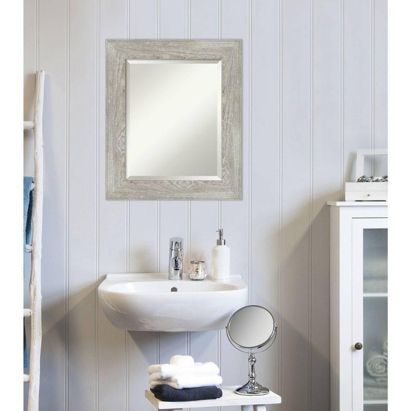 Dove Graywash Framed Bathroom Vanity Wall Mirror - Amanti Art