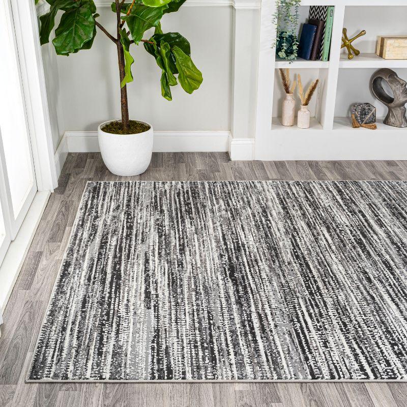 JONATHAN Y Loom Modern Strie'  Black/Gray 8 ft. x 10 ft. Area Rug