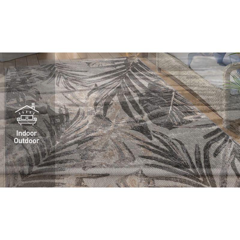 World Rug Gallery Floral Leaves Indoor/Outdoor Area Rug - Multi 5' x 7'