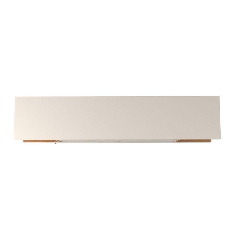 Utopia TV Stand for TVs up to 65" Maple Cream/Off-White - Manhattan Comfort: Modern Entertainment Center with Open Shelves
