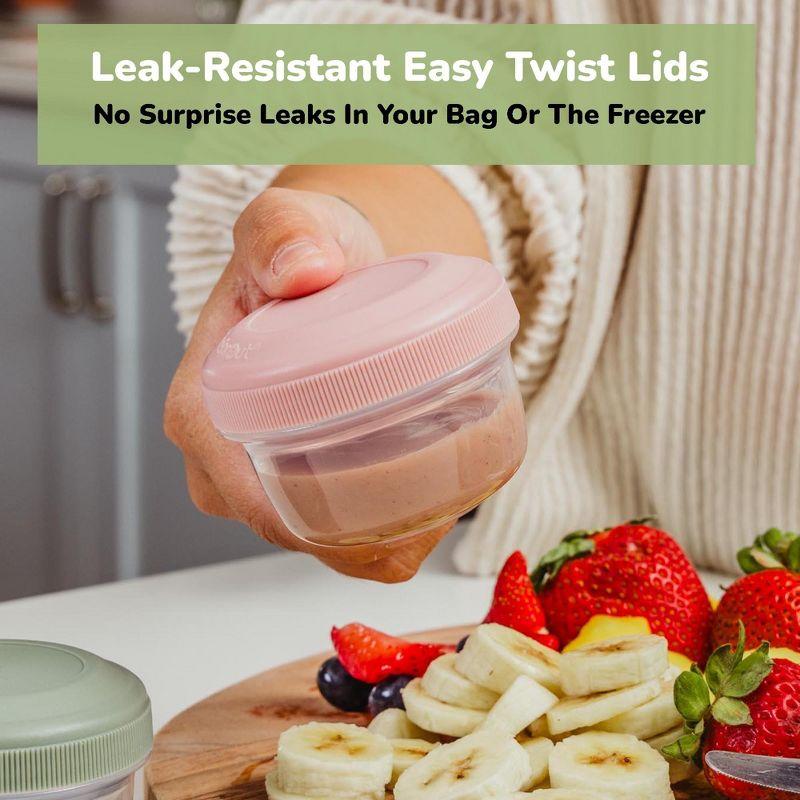 WeeSprout Leakproof Baby Food Storage, Small Plastic Containers with Lids - 4oz, Variety Matte, Set of 12