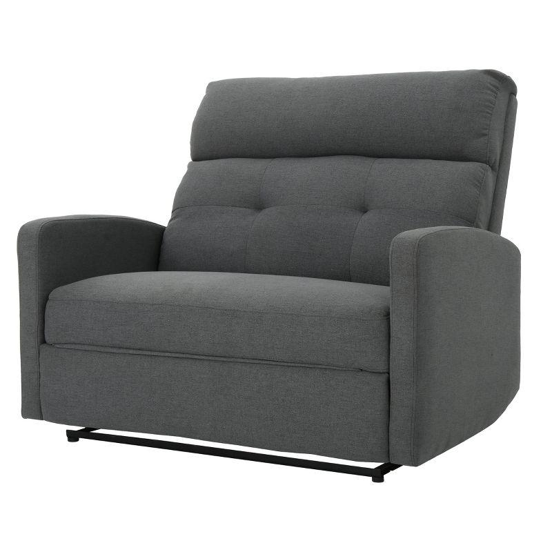 Halima Black Microfiber Tufted Reclining Loveseat