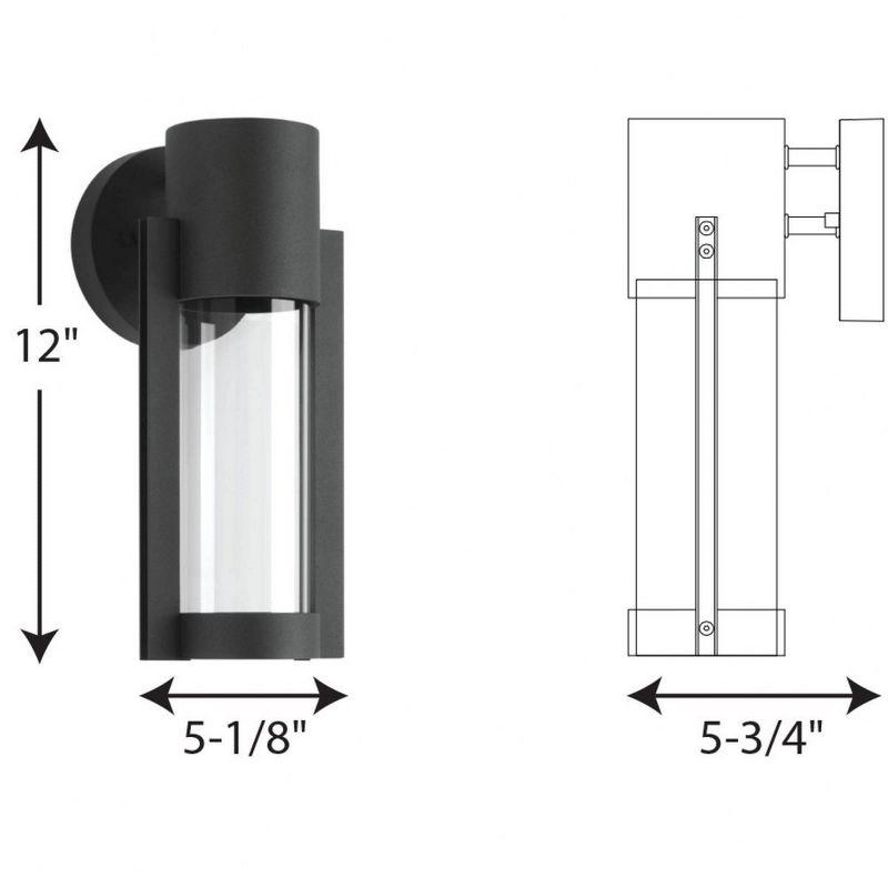 Progress Lighting Z-1030 1-Light Outdoor LED Sconce, Aluminum, Black Finish, Clear Glass Shade