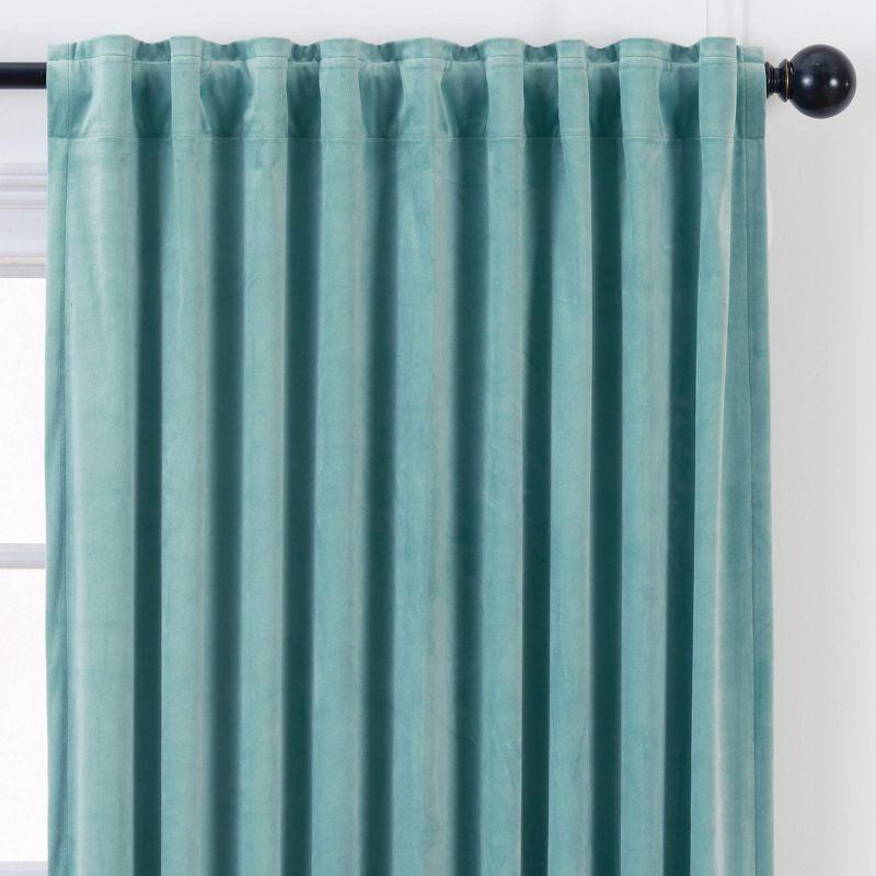 Chanasya 2pk Solid Velvet Room Darkening Blackout Privacy Window Curtain Panels - Set of 2 - 52 x 84 Inches Long - Sage