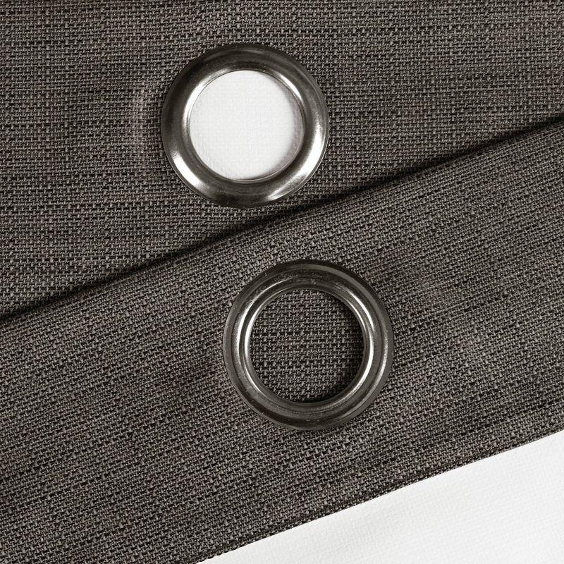 Faux Linen Absolute Grommet Blackout Polyester Curtain Panel