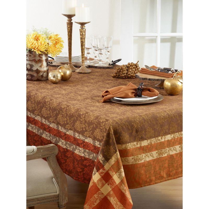 Terracotta Cotton Fall Leaf Square Tablecloth