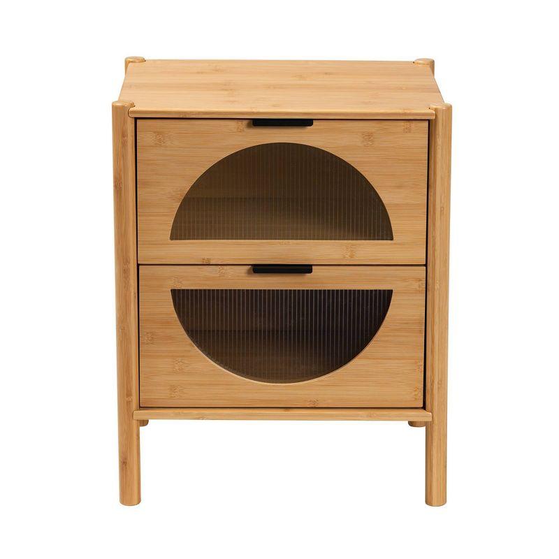 Naresh Bamboo Wood 2 Drawer End Table Natural Brown - Baxton Studio