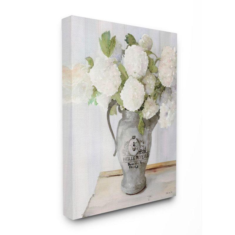 White Hydrangea in French Pitcher Canvas Wall Art