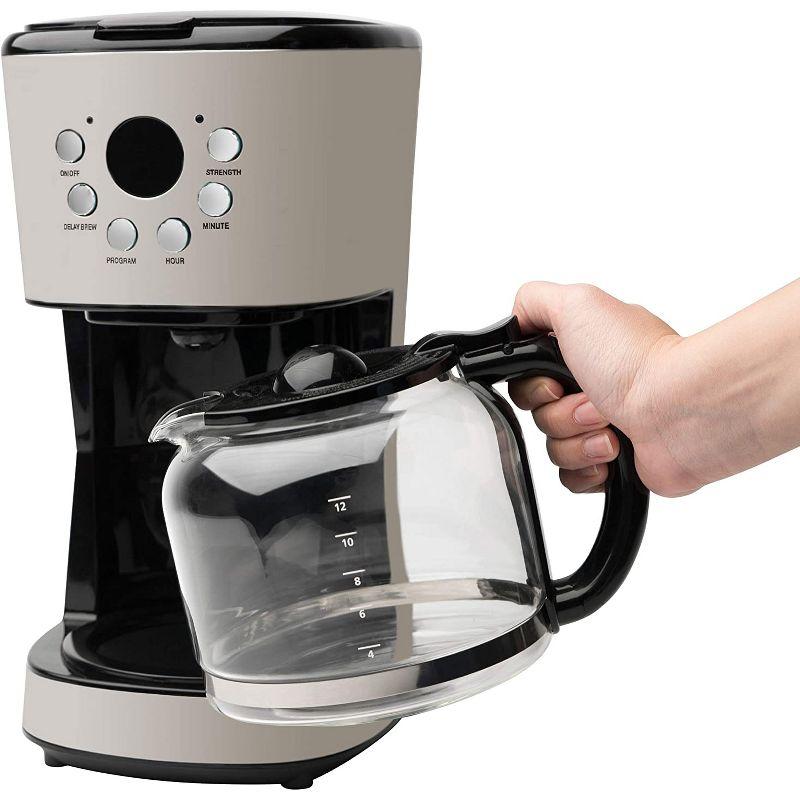 Retro Putty 12-Cup Programmable Coffee Maker with Strength Selector