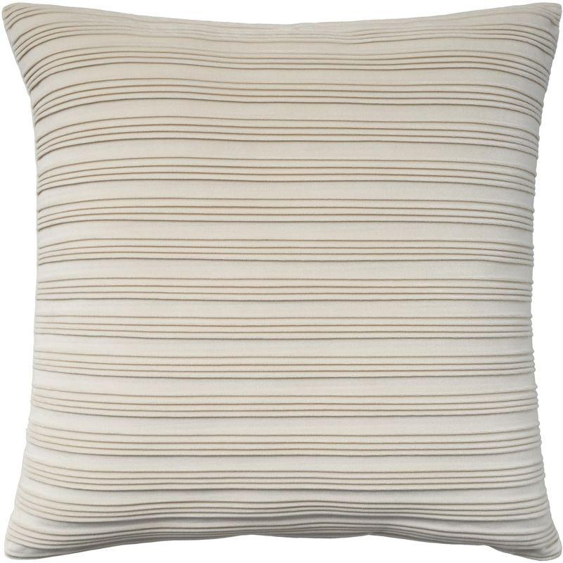 Waverly Ivory Pleated Velvet 18" x 18" Throw Pillow