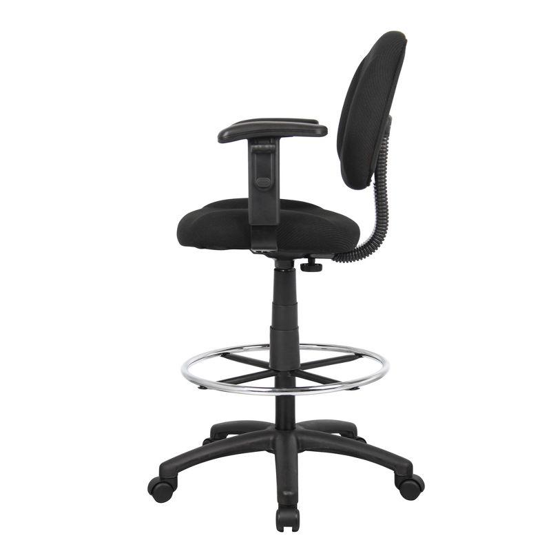 Drafting Stool with Footring and Adjustable Arms - Boss Office Products