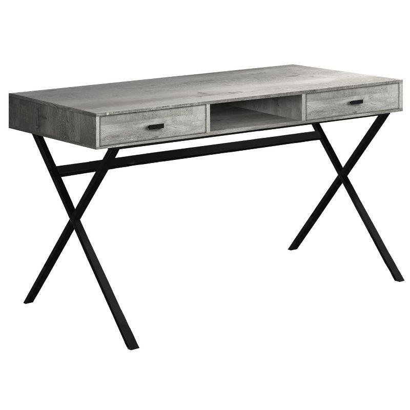 Monarch Specialties Computer Desk Home Office Laptop Storage Drawers 48InchL Work Metal Laminate Grey Black Contemporary Modern