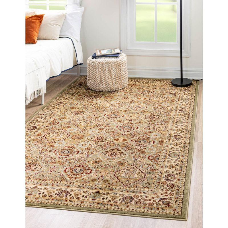 Unique Loom 3' 1 x 5' 3 Light Green Voyage Colonial Area Rug