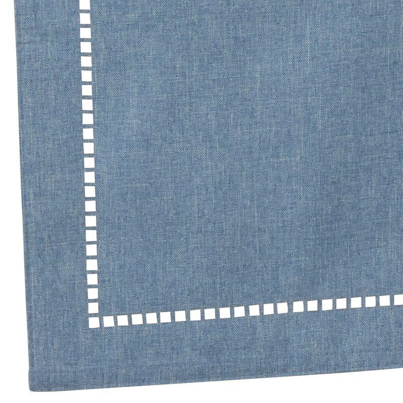 Saro Lifestyle Dining Table Runner With Laser-Cut Hemstitch Design, Denim, 14" x 54"