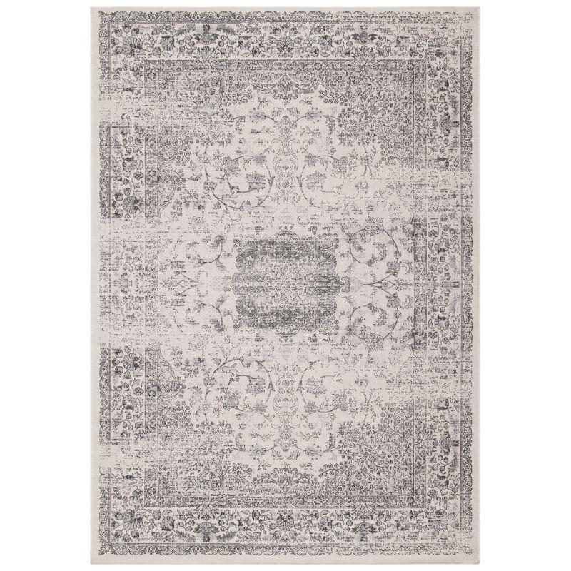 Ivory Rectangular Viscose Easy Care Area Rug