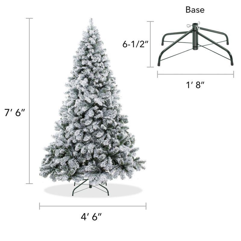 Snow-Flocked Pine 7.5' Artificial Christmas Tree with Metal Stand