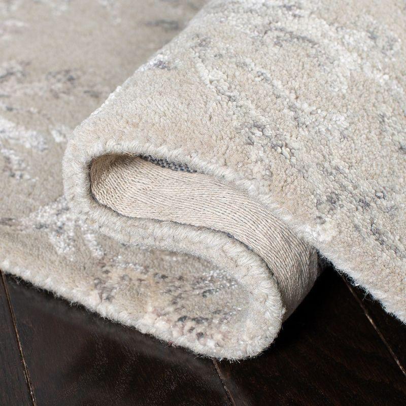 Gray and Nude Hand-Tufted Wool Area Rug, 5' x 8'