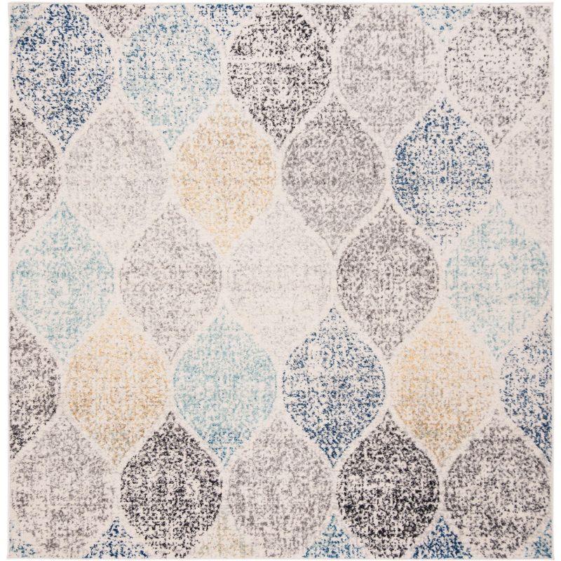 Madison MAD604 Power Loomed Indoor Area Rug - Ivory/Blue - 6'7"x6'7" - Safavieh