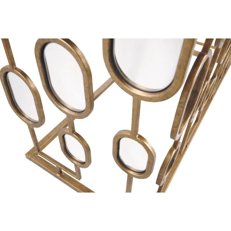 Everly Quinn Mirrored Glass Top Console Table Gold Finish