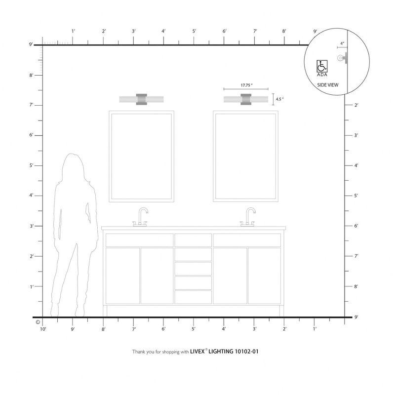 Livex Lighting Aero 2 - Light Vanity in  Antique Brass