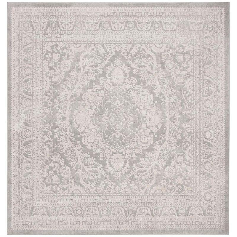 Reflection RFT668 Power Loomed Indoor Area Rug - Light Grey/Cream - 6'7"x6'7" - Safavieh.