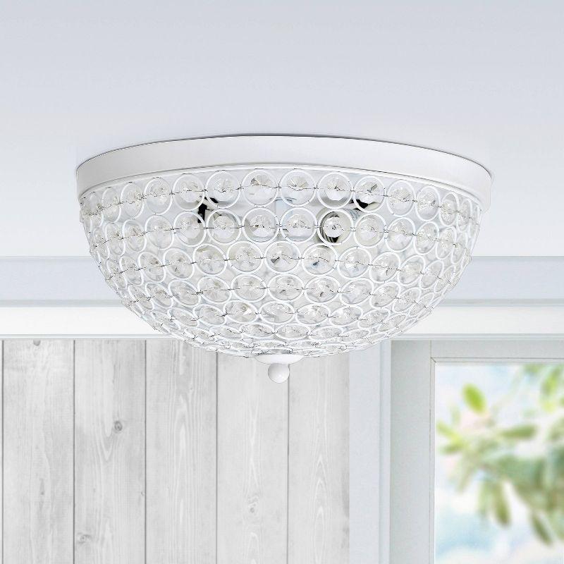 Set of 2 13" Elipse Crystal Flush Mount Ceiling Lights - Elegant Designs