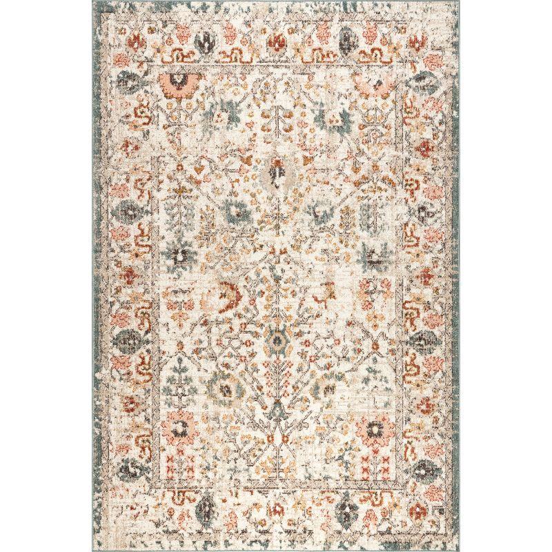 Nuloom Lenore Floral & Paisley 8x10 Indoor Area Rug for Living Room Bedroom Dining Room Kitchen, Beige/Multicolor