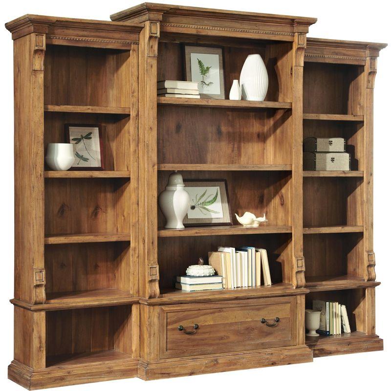 Kid-Friendly Adjustable Wood Bookcase in Classic Brown