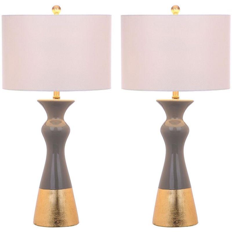 Milan Inspired Grey & Gold Ceramic 30.5" Table Lamp Set