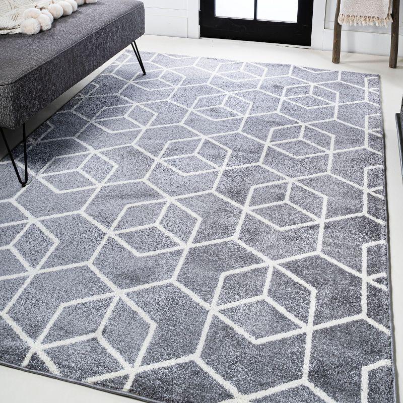 Tumbling Blocks Modern Geometric Area Rug - JONATHAN Y