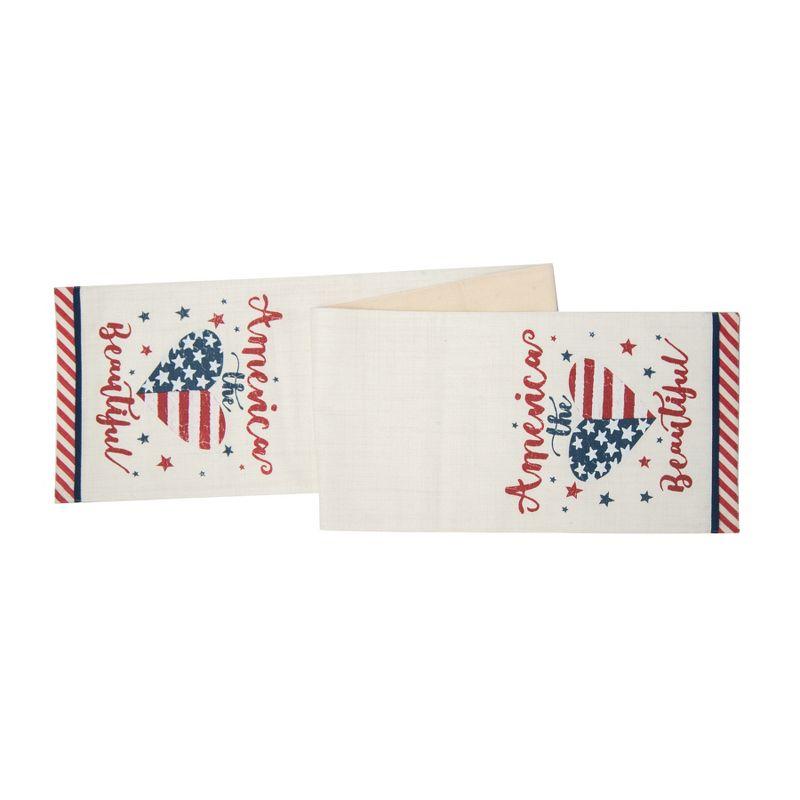 America The Beautiful Patriotic Cotton Table Runner