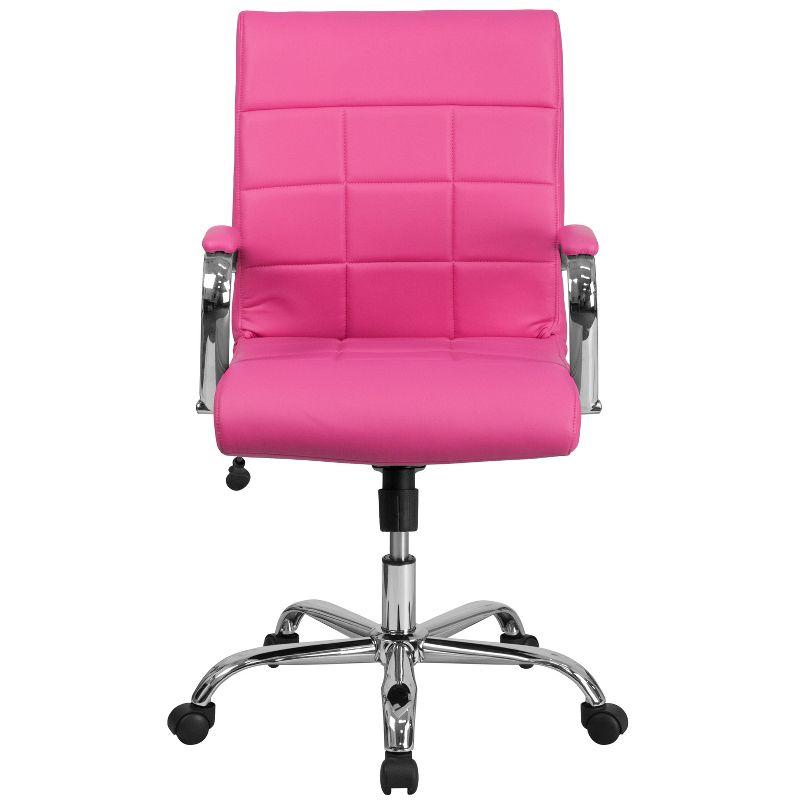 Flash Furniture Mid-Back Vinyl Executive Swivel Office Chair with Chrome Base and Arms